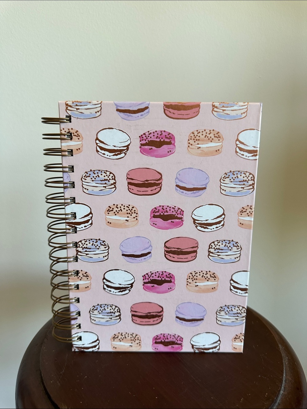 Pink Macaron Spiral Notebook - Decorative Hardcover Journal